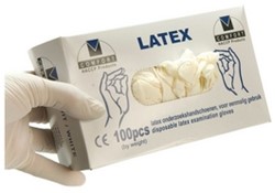 Handschoenen latex wit gepoederd 